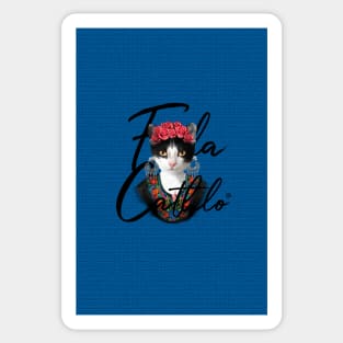 Orange TXB back Cat Frida Cathlo version of - Frida Kahlo Sticker